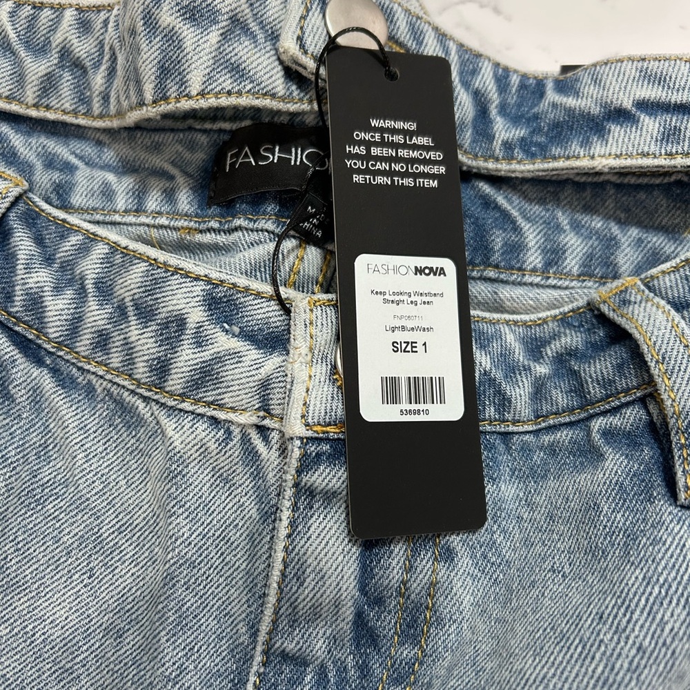 ❥𝖥𝖠𝖲𝖧𝖨𝖮𝖭𝗡𝗢𝗩𝗔: Keep Looking Waistband Straight Leg Jeans - Picture 8 of 12